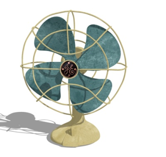 现代电风扇su模型