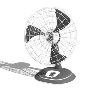 现代台扇风扇su模型