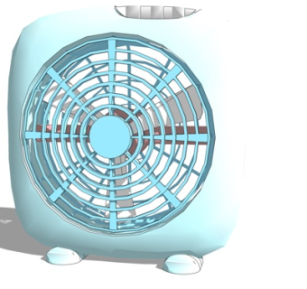 现代台扇风扇su模型