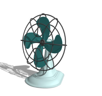 现代台扇风扇su模型