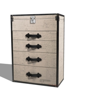 现代实木斗柜su模型