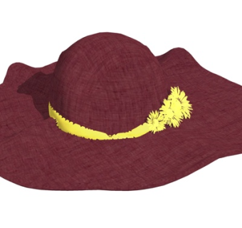 现代遮阳帽su模型