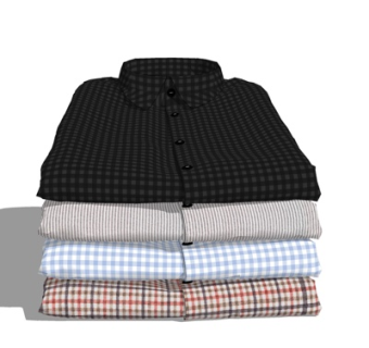 现代服饰衬衫su模型