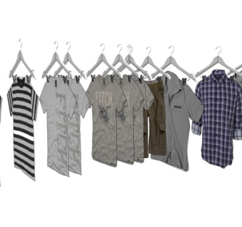 现代T恤服饰su模型