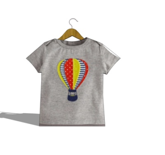 现代儿童T恤su模型