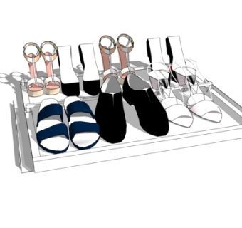 现代高跟鞋组合su模型