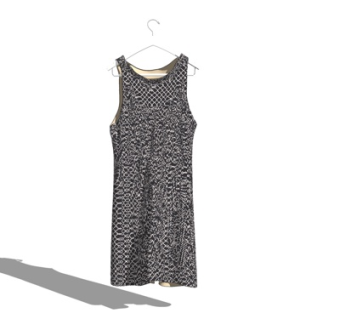 现代碎花连衣裙su模型