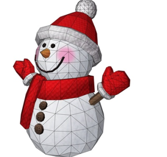 现代雪人摆件su模型