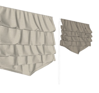 现代布艺折叠窗帘su模型