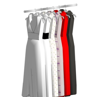 现代连衣裙su模型