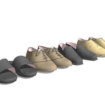 现代鞋子su模型