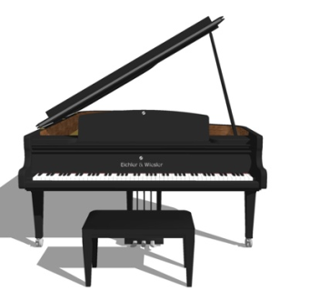 美式钢琴su模型