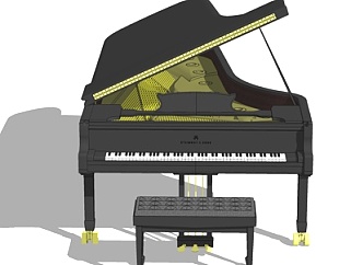 美式钢琴su模型