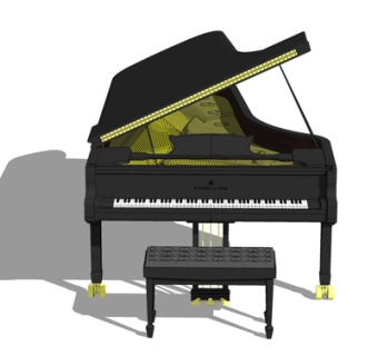 美式钢琴su模型