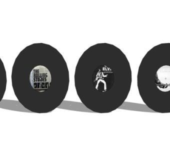 现代cd摆件su模型