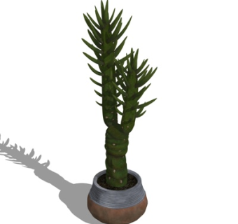 现代绿植盆栽su模型