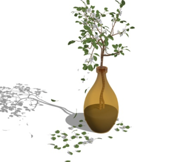 现代花瓶花卉su模型