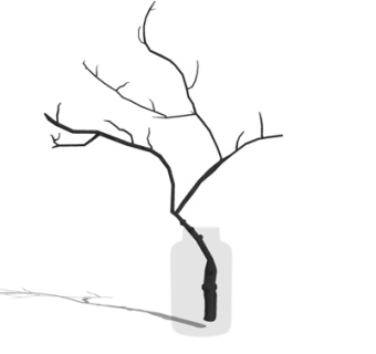 现代花瓶枯枝su模型