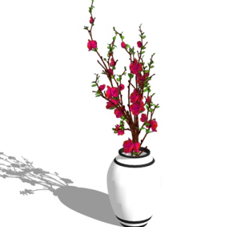 现代花瓶花卉su模型