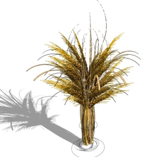 现代花瓶麦穗摆件su模型