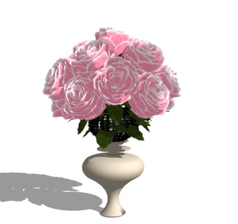 现代花瓶花卉su模型