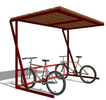 现代自行车车棚su模型