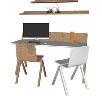 现代书桌椅su模型