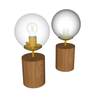 现代台灯su模型