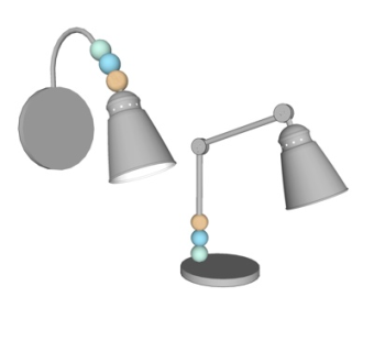 现代金属壁灯su模型