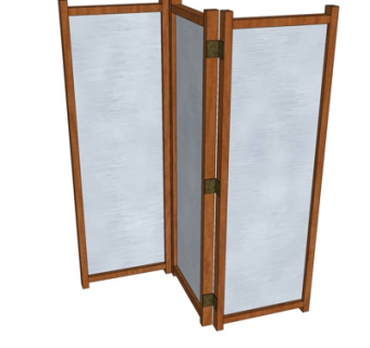 现代屏风隔断su模型