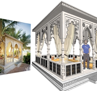 欧式凉亭su模型