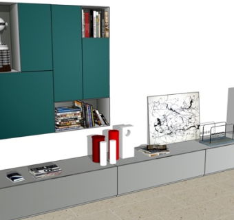 现代电视柜su模型