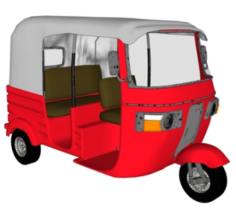 现代电动三轮车su模型