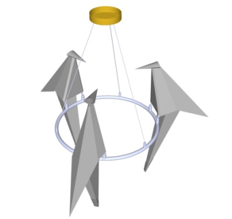 现代千纸鹤挂件su模型