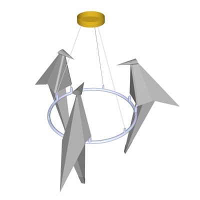 现代千纸鹤挂件su模型