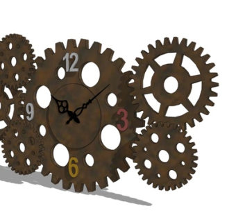 工业风齿轮时钟su模型