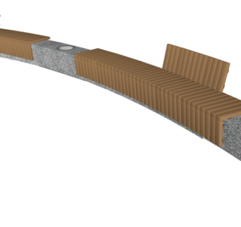 现代室外公用椅su模型