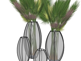 现代玻璃花瓶su模型