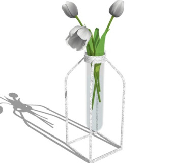 现代玻璃花瓶su模型