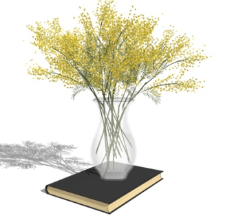 现代花瓶花卉su模型