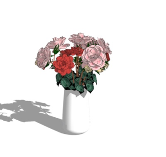现代花瓶花卉su模型