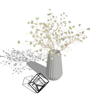 现代花瓶花卉su模型