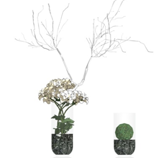 现代花瓶花卉su模型