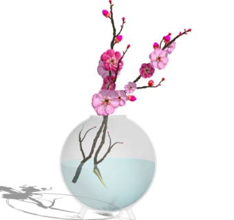 现代花瓶花卉su模型