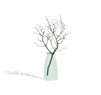 现代枯枝花瓶su模型