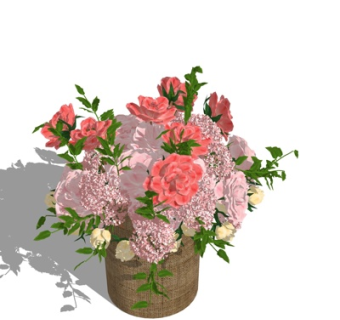 现代花瓶花卉su模型