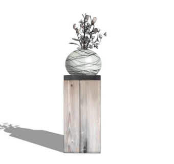 现代花瓶花卉su模型