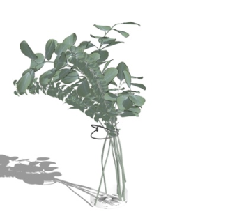 现代花瓶花卉su模型