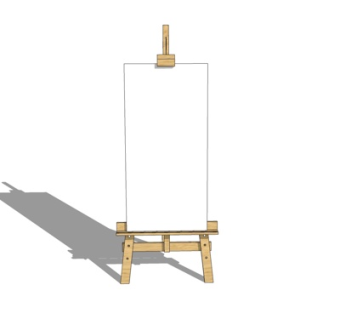 现代实木画架su模型