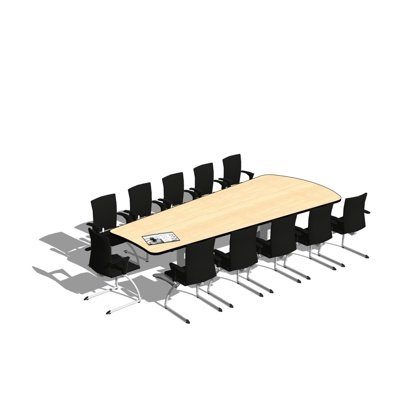 现代会议桌椅su模型